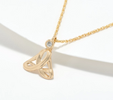 Affinity 14K Gold Plated Diamond Yoga Pose Necklace, 18"L